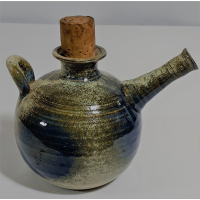 Keramiek gekleurd olielampje, gesigneerd